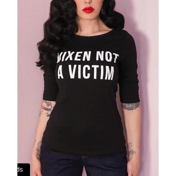 NWT Vixen T-Shirt Vixen Not a Victim - Picture 1 of 3